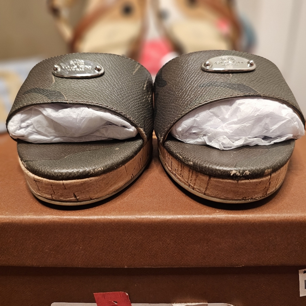 Coach Hinsdale Camo Wedge Sandals - Picture 10 of 17